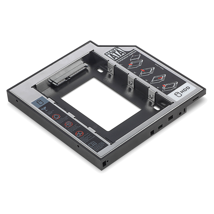 Кутия/Чекмедже за HDD Монтажен адаптор за 2.5" SSD-HDD към CD- DVD- Blu-ray на лаптоп, до 12.7 ммна ниска цена с бърза доставка - BestPC.BG