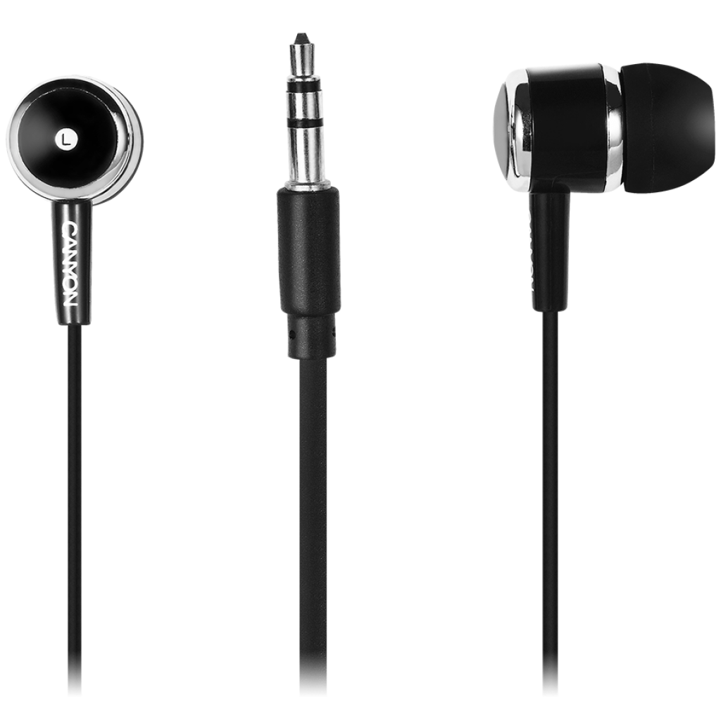 Слушалки CANYON CNE-CEPM01B, Stereo earphones with microphone, Чернина ниска цена с бърза доставка - BestPC.BG