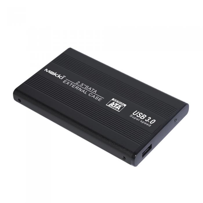 Кутия/Чекмедже за HDD Makki Външна кутия за харддиск External Case 2.5" SATA USB3.0 Aluminium Blackна ниска цена с бърза доставка - BestPC.BG