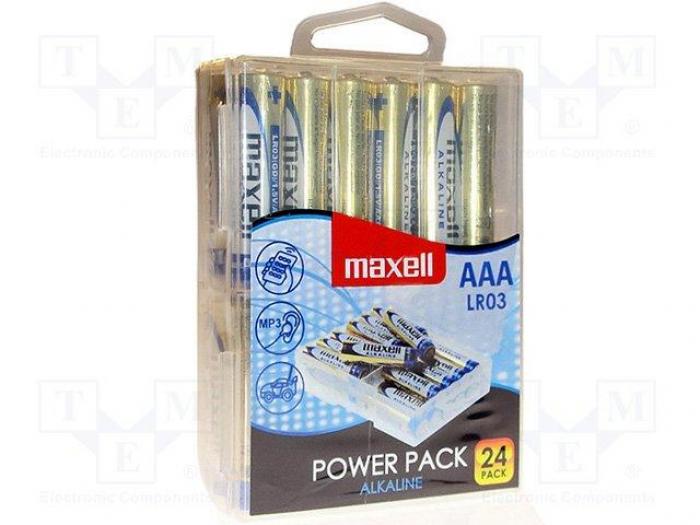 Алкални батерии MAXELL LR03 1,5V AAA 24 бр. блистер PVC caseна ниска цена с бърза доставка - BestPC.BG