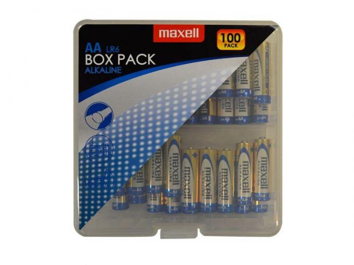 Алкални батерии MAXELL LR6 AA 10x10 бр - 100 бр. в PVC кутияна ниска цена с бърза доставка - BestPC.BG