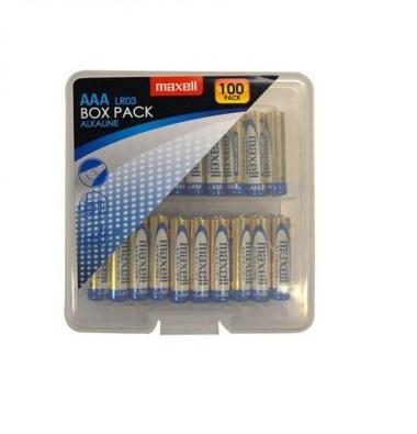 Алкални батерии MAXELL LR03 AAA 10x10 бр - 100 бр. в PVC кутияна ниска цена с бърза доставка - BestPC.BG