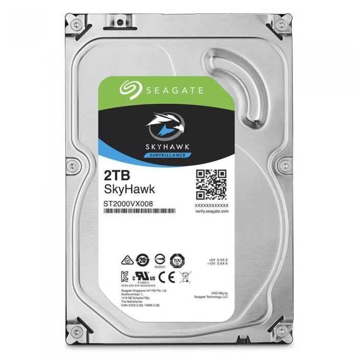 HDD за DVR-видеонаблюдение Seagate SkyHawk 2TB, 3.5" SATA 3, 5900RPM, 64MB Cacheна ниска цена с бърза доставка - BestPC.BG