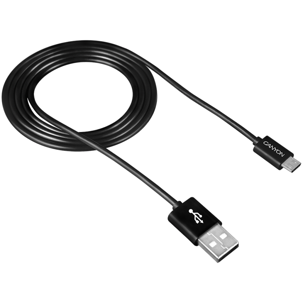 Кабел/адаптер CANYON Micro USB cable, 1M, Blackна ниска цена с бърза доставка - BestPC.BG