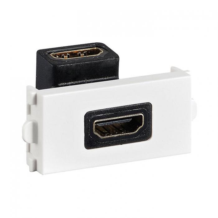 VALUE 25.99.8203 :: HDMI адаптер за модулна AV розетка, HDMI F, под ъгълна ниска цена с бърза доставка - BestPC.BG