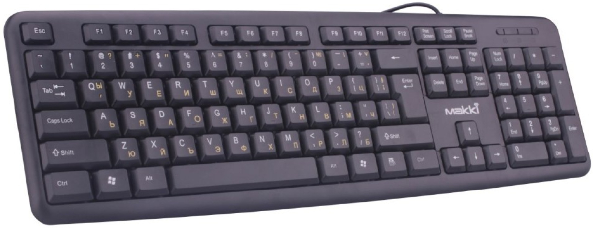 Клавиатура Makki MAKKI-KB-003, с кабел, 104 бутона, крилизирана, черен цвятна ниска цена с бърза доставка - BestPC.BG