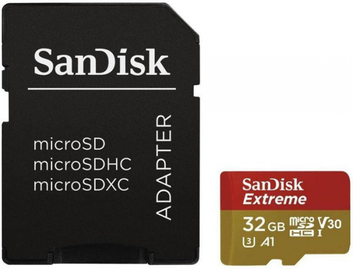 Карта памет Sandisk Extreme microSDHC Card, 32GB, SD Adapter, Class 10на ниска цена с бърза доставка - BestPC.BG