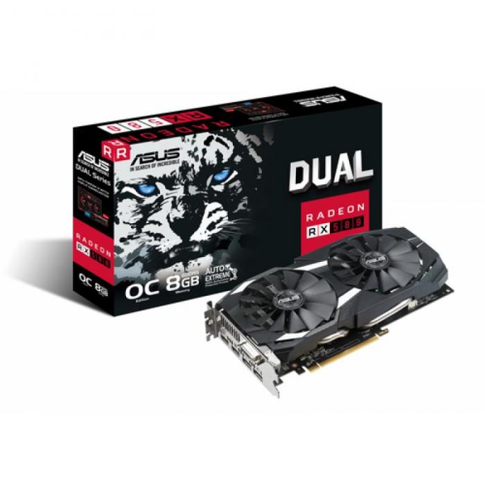 Видеокарта ASUS DUAL-RX580-O8Gна ниска цена с бърза доставка - BestPC.BG