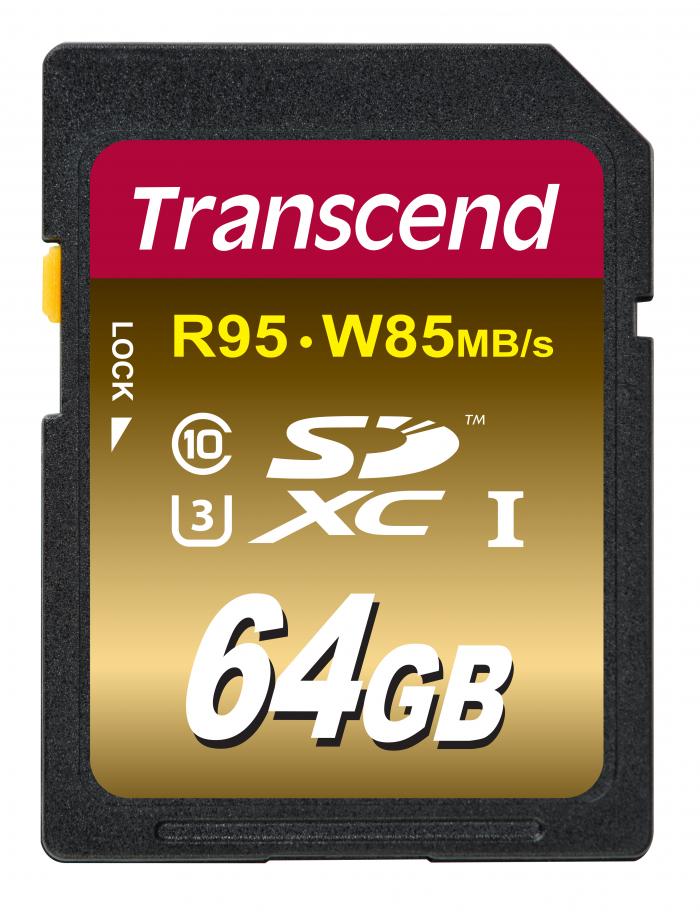 SD/флаш карта Памет Transcend 64GB SDHC UHS-I U3X, read-write: up to 95MBs, 85MB-sна ниска цена с бърза доставка