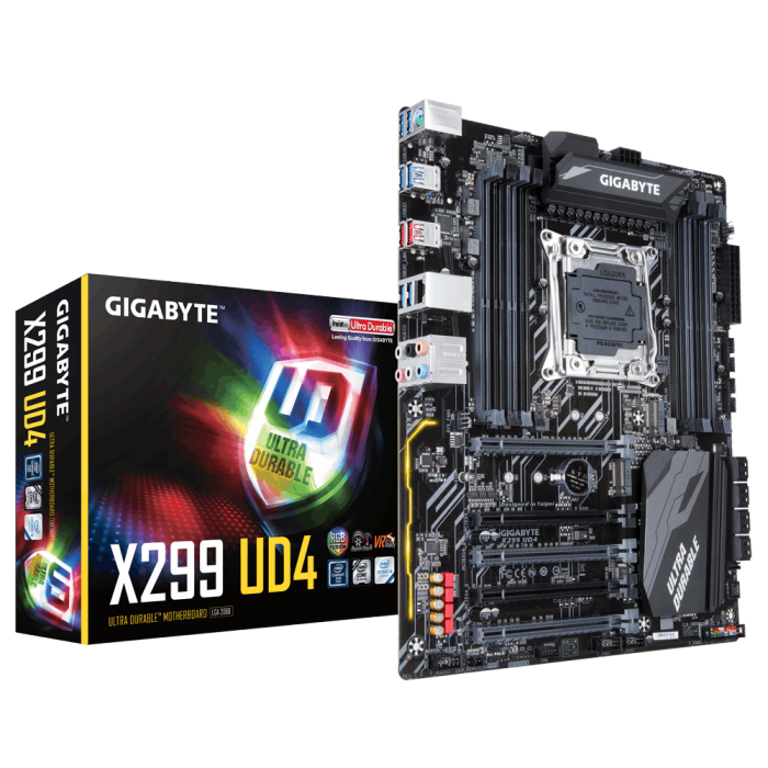 Дънна платка GB X299 UD4 -LGA2066на ниска цена с бърза доставка - BestPC.BG