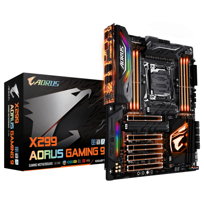 Дънна платка GB X299 AORUS GAMING 9-LGA2066на ниска цена с бърза доставка - BestPC.BG