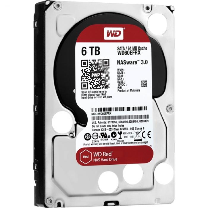 HDD NAS HDD 6TB WD Red, WD60EFRX, 64MB, SATA3на ниска цена с бърза доставка - BestPC.BG