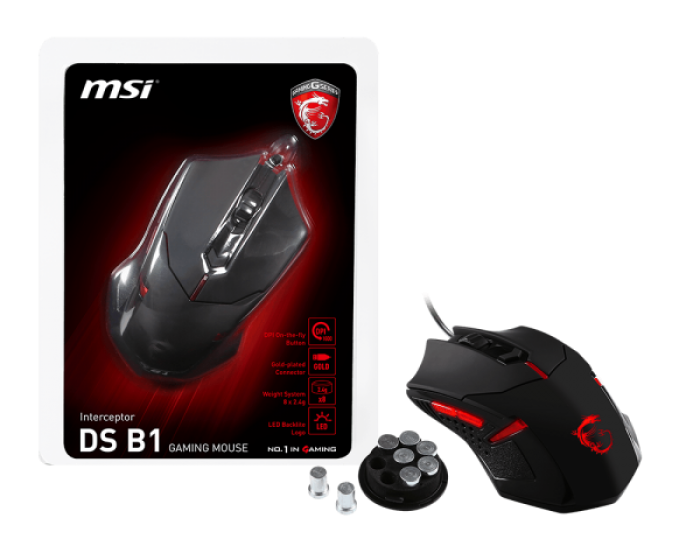 Мишка Геймърска MSI INTERCEPTOR DS B1 GAMING червена/чернана ниска цена с бърза доставка - BestPC.BG