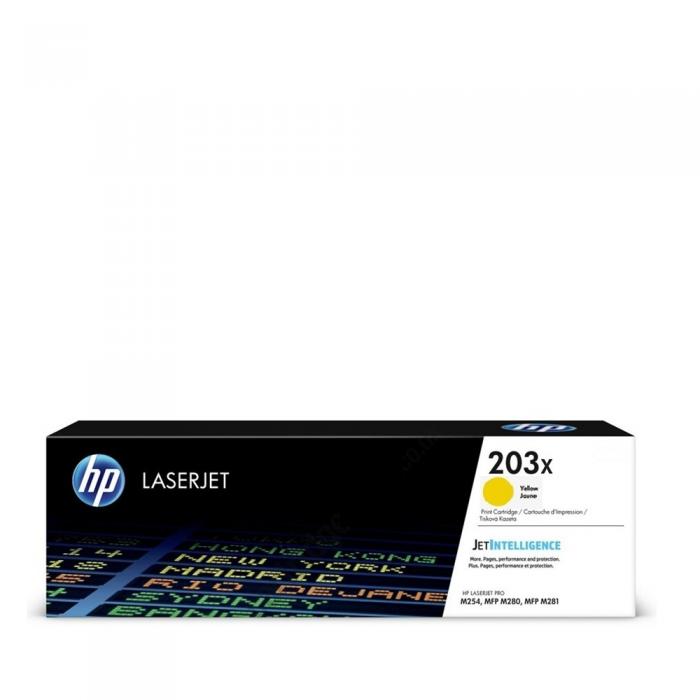 Тонер за лазерен принтер HP 203X Original Yellow LaserJet Toner Cartridgeна ниска цена с бърза доставка - BestPC.BG