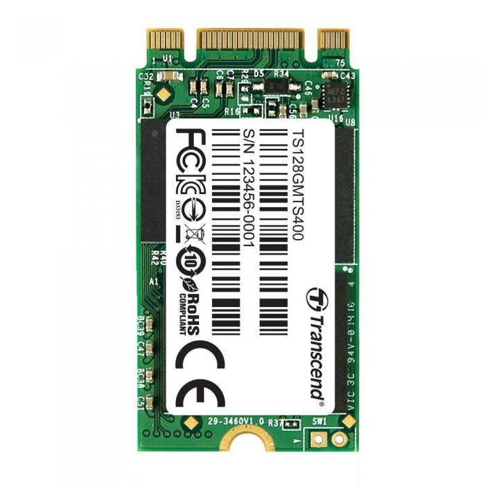 Transcend 128GB, M.2 2242 SSD 400S, SATA3 - MLCна ниска цена с бърза доставка - BestPC.BG