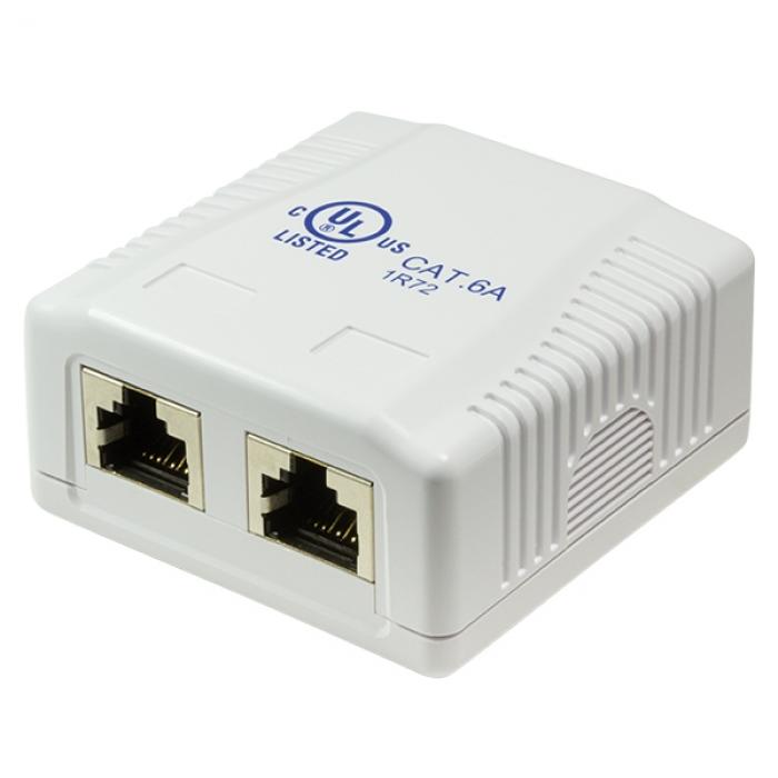 Розетка Logilink NP007, cat.6A, STP, за стена, двойнана ниска цена с бърза доставка - BestPC.BG