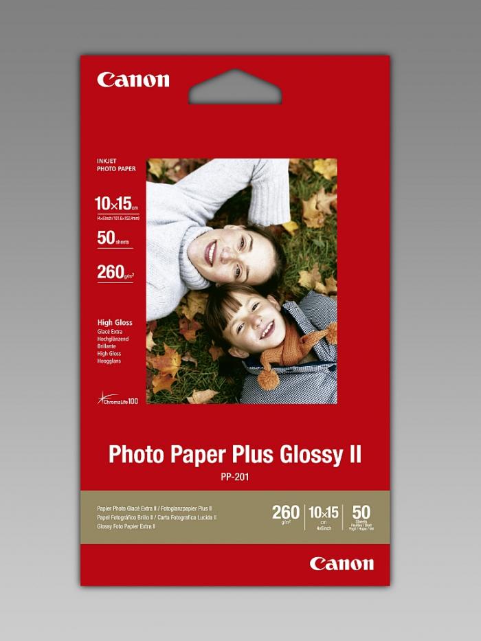 Хартия за принтер Canon Plus Glossy II PP-201, 10x15 cm, 50 sheetsна ниска цена с бърза доставка - BestPC.BG