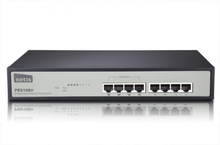 Комутатор/Суич Stonet PE6108H 8 Port Fast Ethernet PoE Switch - 4 Port PoE-802.3afна ниска цена с бърза доставка - BestPC.BG