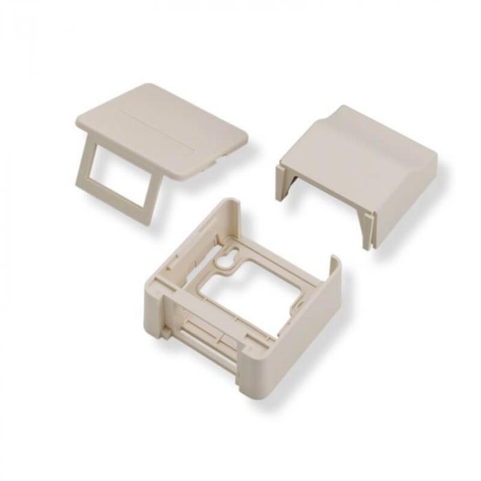 Розетка за повърхностен монтаж, двупортова, незаредена, бял цвятна ниска цена с бърза доставка - BestPC.BG