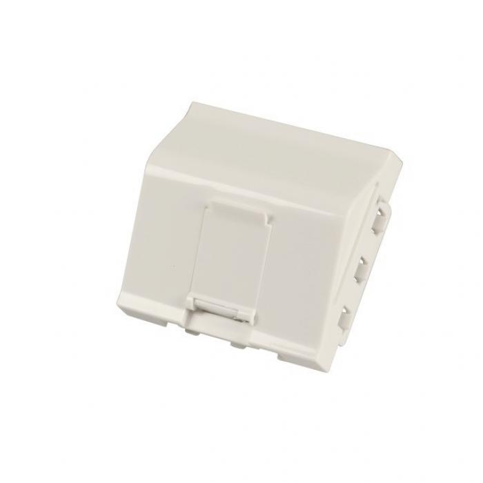 Розетка Модул под ъгъл 45 градуса 1хRJ45, празен, бялна ниска цена с бърза доставка - BestPC.BG