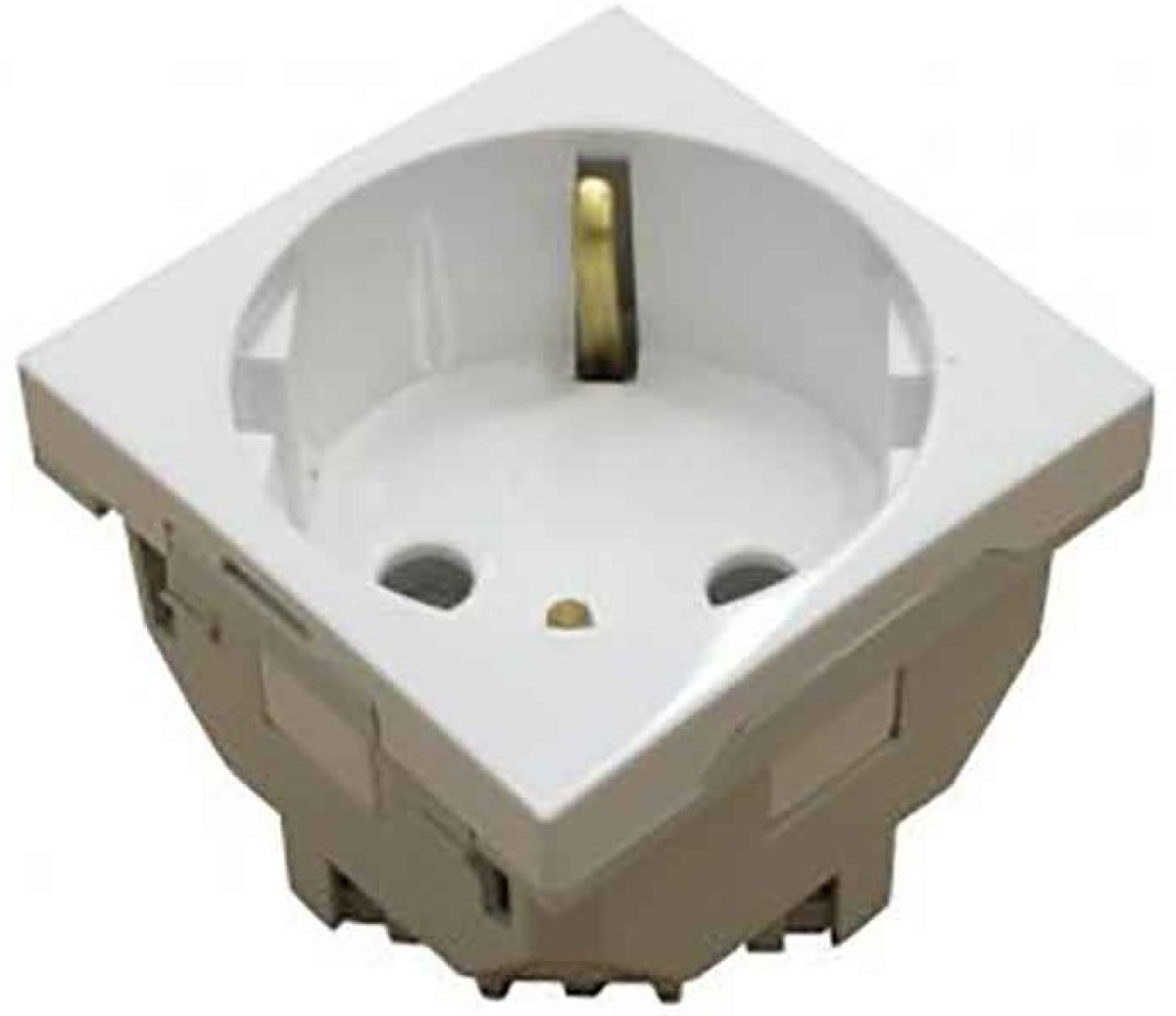 Продукт Контакт Шуко 45х45 мм, немски стандарт шуко, цвят - Бялна ниска цена с бърза доставка - BestPC.BG