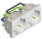 Продукт Контакт двоен 45х45 мм Шуко различни цветове — Червенна ниска цена с бърза доставка - BestPC.BG