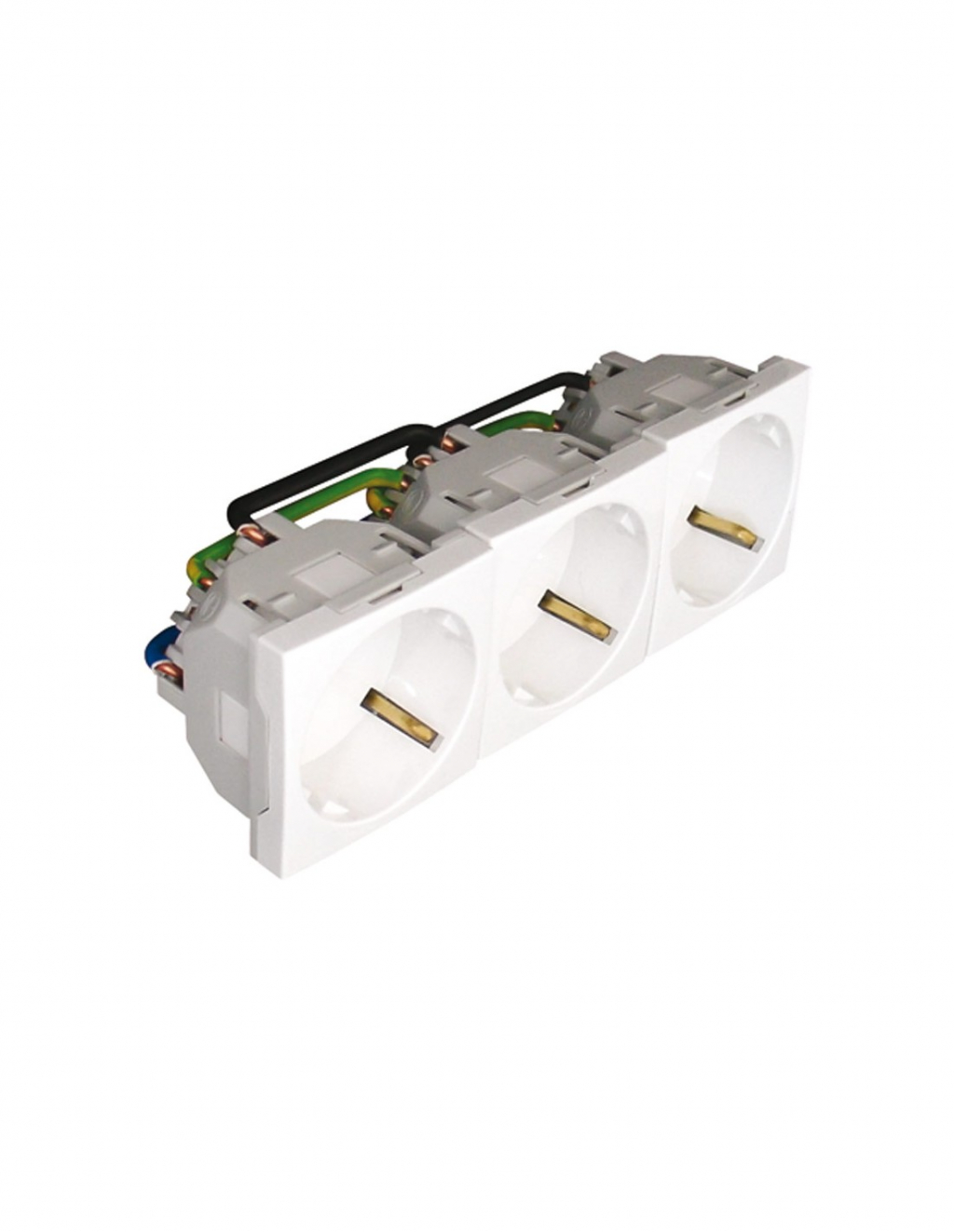 Продукт Контакт троен 45х45 мм Шуко различни цветове — Бялна ниска цена с бърза доставка - BestPC.BG