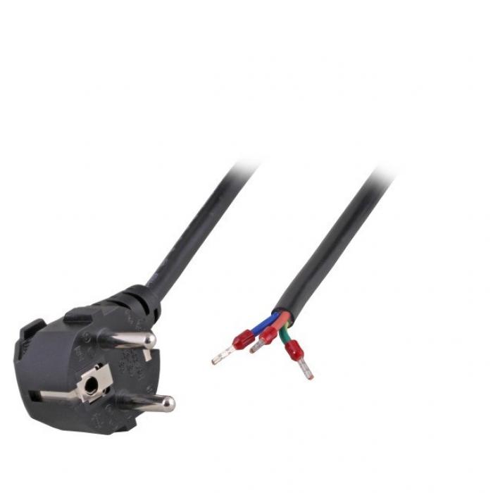 Захранващ кабел Шуко 90° към Клема, черенна ниска цена с бърза доставка - BestPC.BG