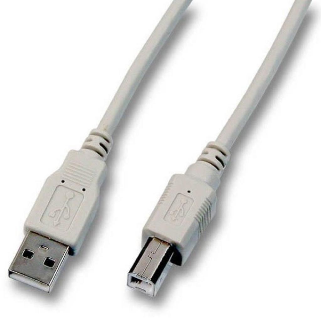 USB2.0 Кабел, USB A male - USB B male, екраниран, сив, 1 метърна ниска цена с бърза доставка - BestPC.BG