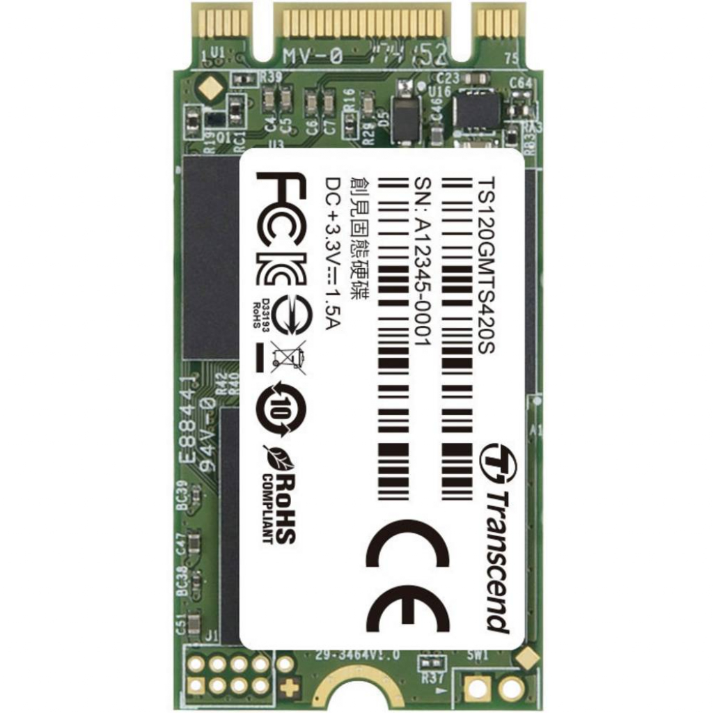 SSD Transcend 120GB, M.2 2242 SSD 420S, SATA3, TLCна ниска цена с бърза доставка - BestPC.BG