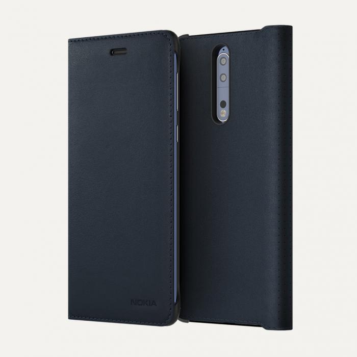 Калъф за смартфон NOKIA 8 LEATHER FLIP COVER BLUна ниска цена с бърза доставка - BestPC.BG