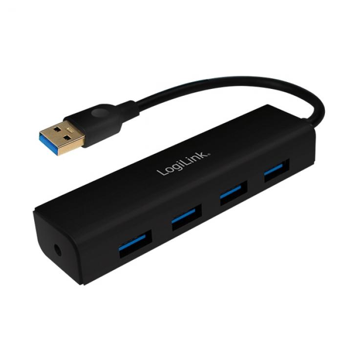 USB Хъб USB HUB 4xUSB3.0, Black, LogiLink UA0295на ниска цена с бърза доставка - BestPC.BG