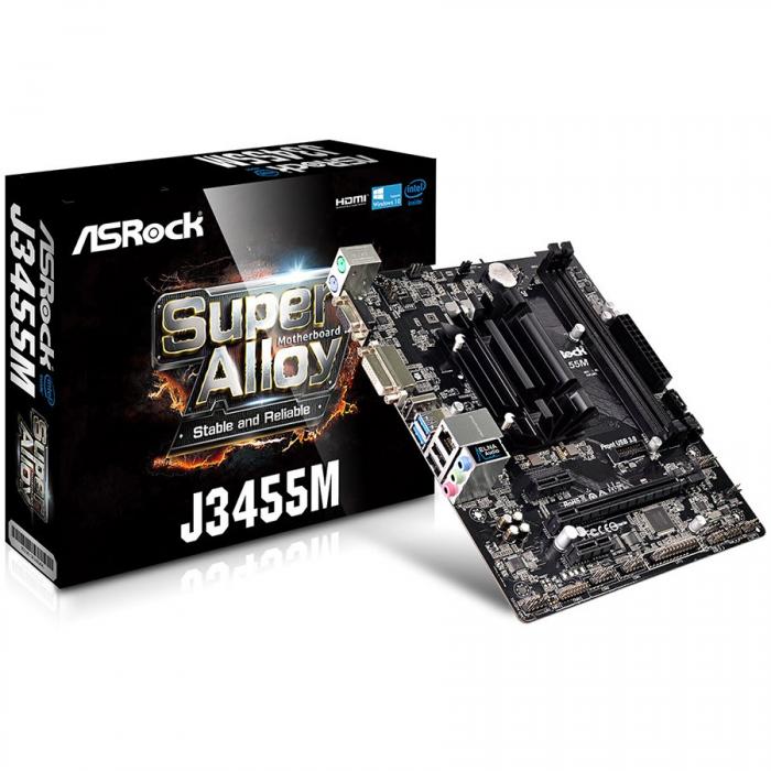 Дънна платка ASROCK Main Board Desktop (J3455 2.3GHz, DDR3 DIMM, 1xPCI 2.0x1, 1xPCI_Ex16)на ниска цена с бърза доставка - BestPC.BG