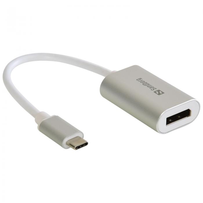 Кабел/адаптер SANDBERG SNB-136-19 :: Конвертор от USB Type C към DisplayPort Linkна ниска цена с бърза доставка - BestPC.BG