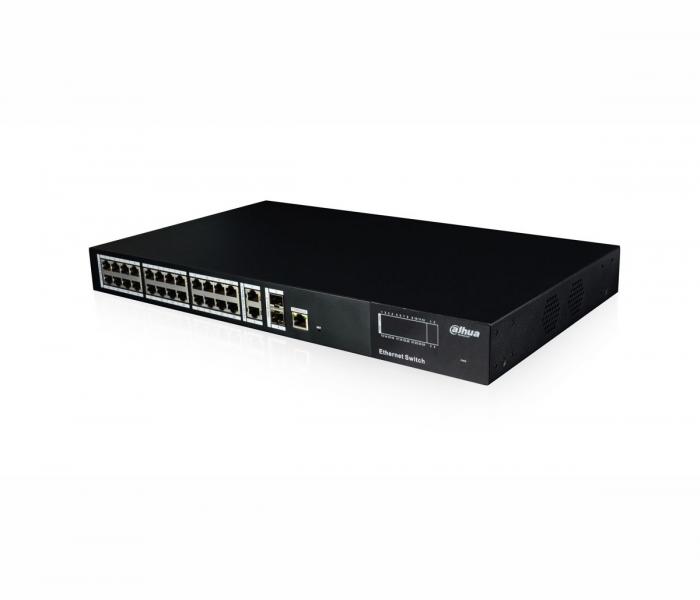 Комутатор/Суич Switch Dahua PFS4228-24T, 24FE+2GE+2GE SFP, Web управляемна ниска цена с бърза доставка - BestPC.BG