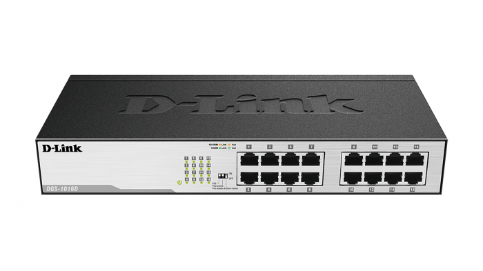 Комутатор/Суич D-Link DGS-1016D-E, 16 портов 10-100-1000, Desktopна ниска цена с бърза доставка - BestPC.BG