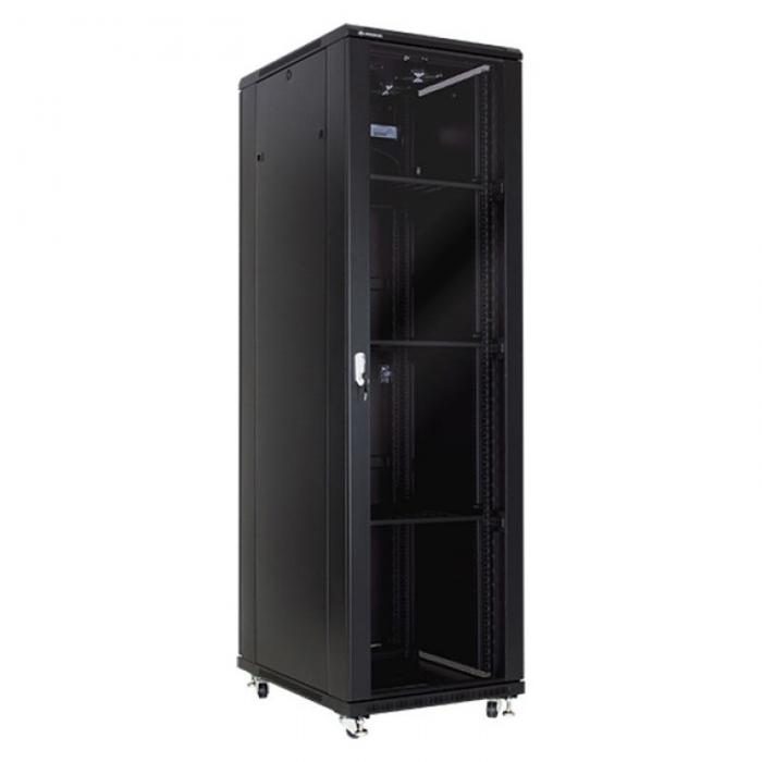 Шкаф за мрежово оборудване, 42U, 600x800 мм, черенна ниска цена с бърза доставка - BestPC.BG