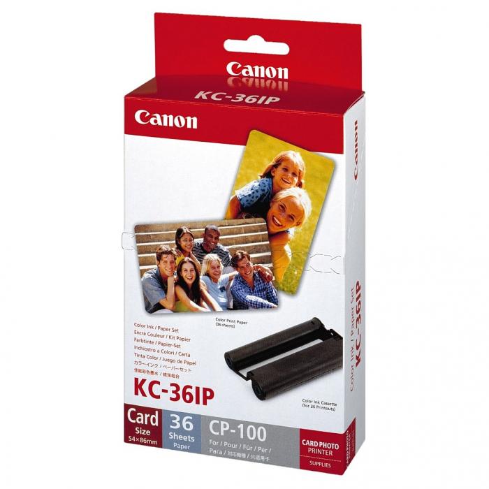 Хартия за принтер Canon Color Ink-Paper set KC-36IP (Credit card size) 36 sheetsна ниска цена с бърза доставка - BestPC.BG