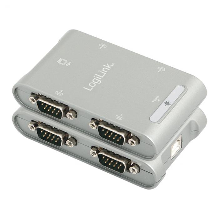 Кабел/адаптер USB to 4xSERIAL DB9M converter, Logilink AU0032на ниска цена с бърза доставка - BestPC.BG