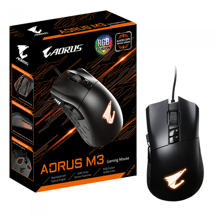 Геймърска оптична мишка Gigabyte Aorus M3 RGB Fusionна ниска цена с бърза доставка - BestPC.BG