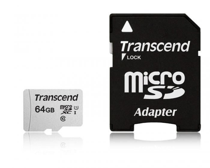 Transcend 64GB microSD w- adapter UHS-I U1 A1на ниска цена с бърза доставка - BestPC.BG