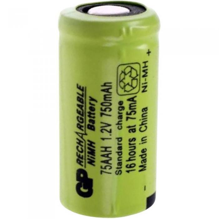 Акумулаторна батерия NiMH 75AAH-B 2-3AA 1.2V 600mAh 1бр. GP BATTERIESна ниска цена с бърза доставка - BestPC.BG