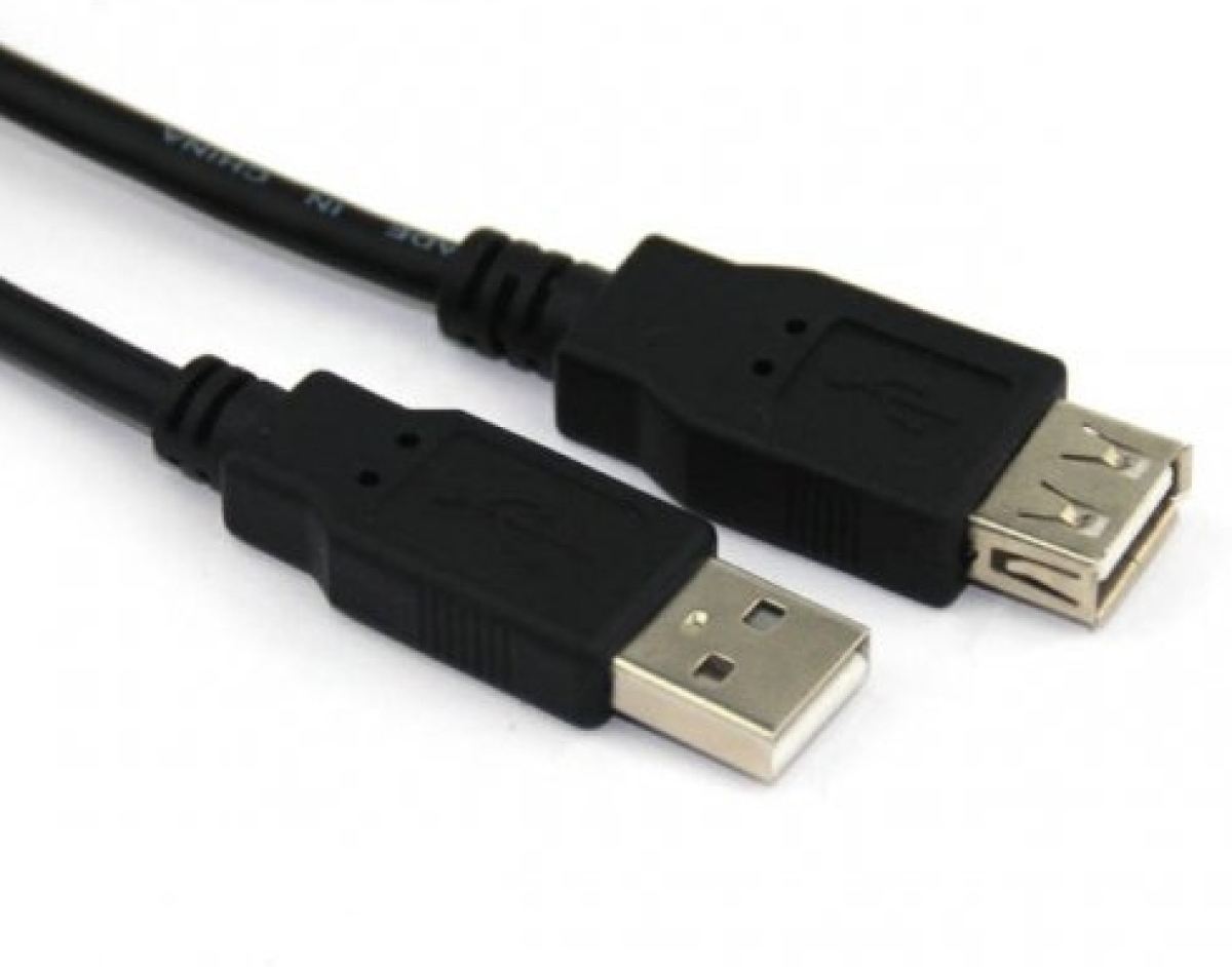 VCom Кабел USB 2.0 AM - AF Black - CU202-B-1.8mна ниска цена с бърза доставка - BestPC.BG