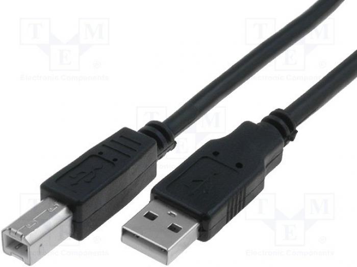 VCom Кабел USB 2.0 AM - BM Black - CU201-B-1.8mна ниска цена с бърза доставка - BestPC.BG