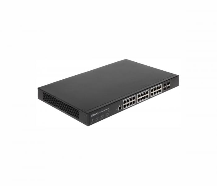 Комутатор/Суич Switch Dahua PFS6428-24T, 24GE, 4SFP+, L3 управляемна ниска цена с бърза доставка - BestPC.BG