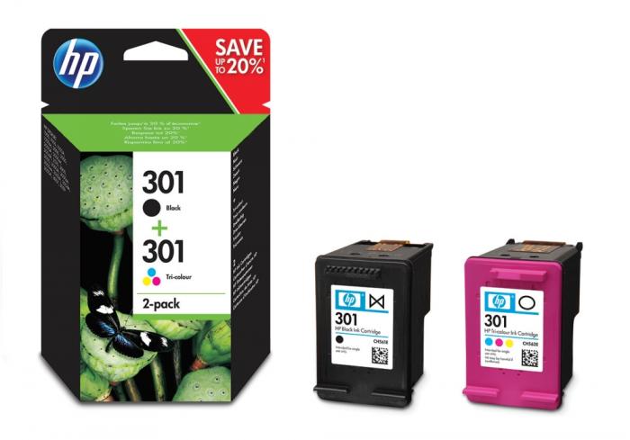 Касета с мастило HP 301 2-pack Black-Tri-color Original Ink Cartridgesна ниска цена с бърза доставка - BestPC.BG
