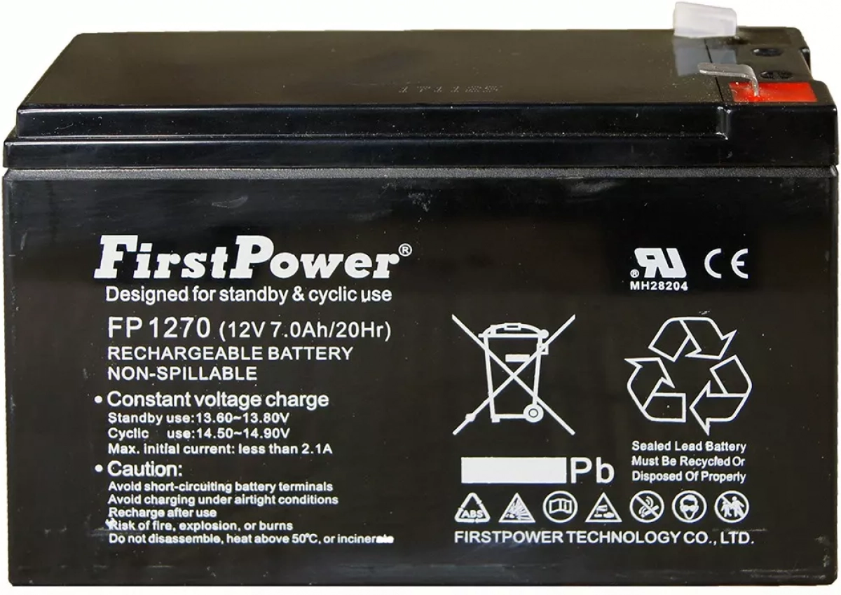 Акумулаторна батерия FirstPower FP7-12, 12V, 7Ah, 151 х 65 х 94 ммна ниска цена с бърза доставка - BestPC.BG