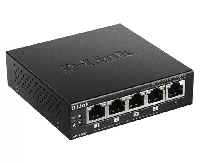 Комутатор/Суич D-Link 5-Port Desktop Gigabit PoE+ Switchна ниска цена с бърза доставка - BestPC.BG