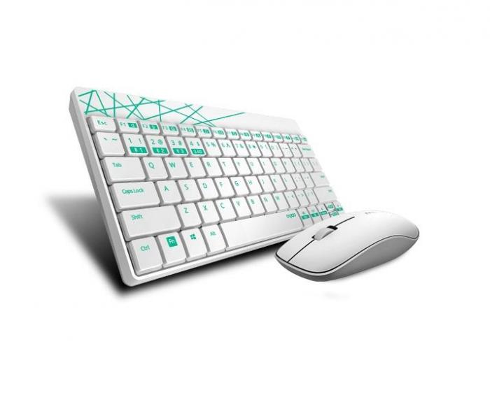 Клавиатура Комплект RAPOO 8000M  Bluetooth &2.4Ghz Бялна ниска цена с бърза доставка - BestPC.BG