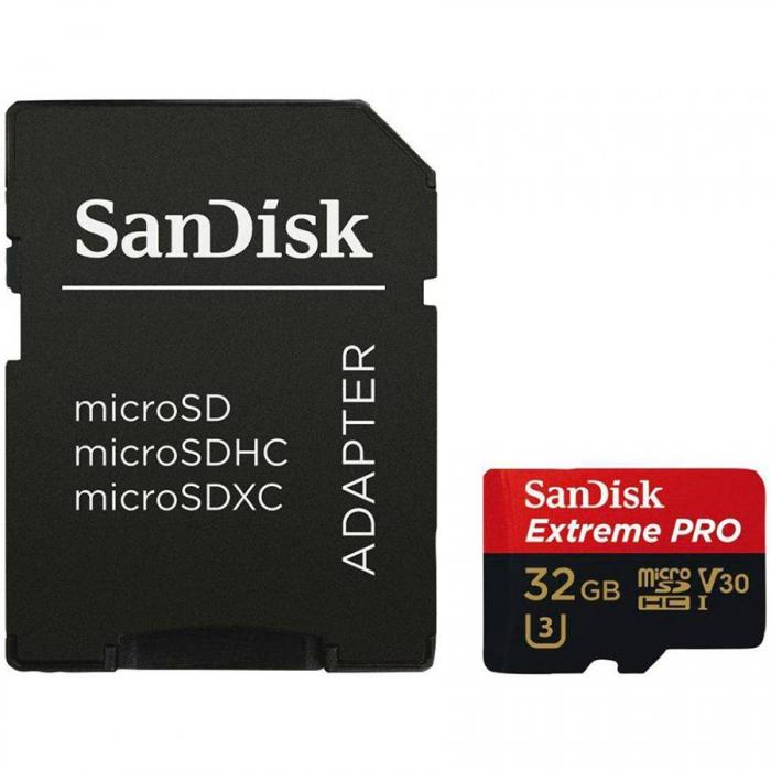 SanDisk Extreme Pro microSDHC 32GB + SD Adapter + Rescue Pro Deluxeна ниска цена с бърза доставка - BestPC.BG